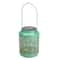 7" Green Integrated Floral Pattern Outdoor Solar Lantern with Handle